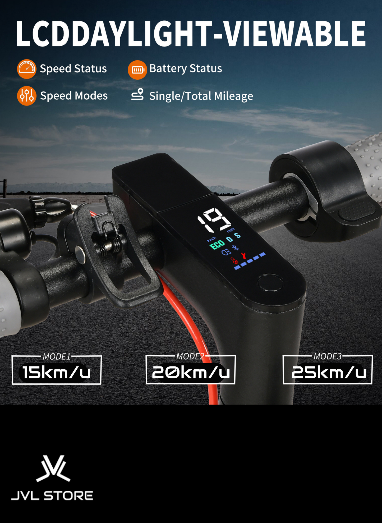 JVL E-step 350W - 35km Bereik - 3 Rijmodi (Eco/Normaal/Sport) - App Verbinding - Voor- & Achterverlichting