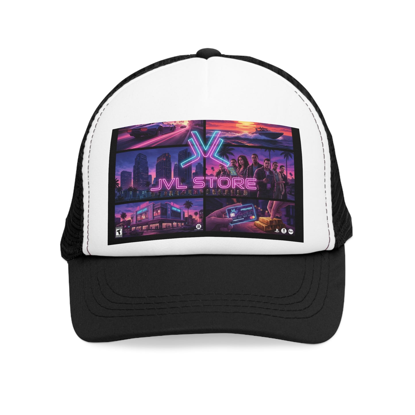 Retro Cityscape Mesh Cap - Vintage Style Trucker Hat, Perfect for Outdoor Adventures, Festivals, Summer, Streetwear
