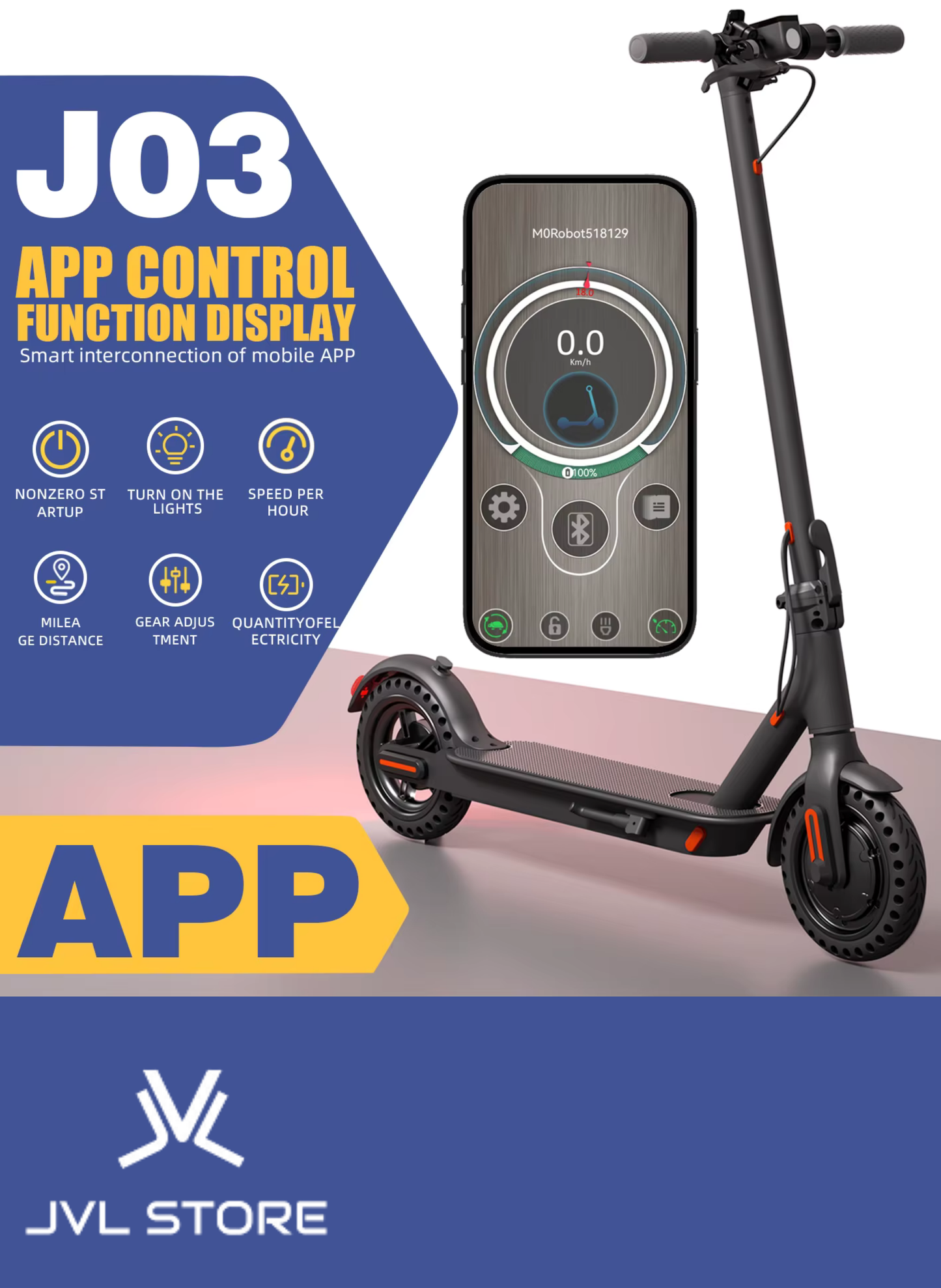 JVL E-step 350W - 35km Bereik - 3 Rijmodi (Eco/Normaal/Sport) - App Verbinding - Voor- & Achterverlichting